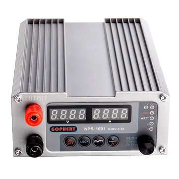 GOPHERT NPS-1601 0-32V 0-5A 110V/220V 160W Switching Digital Adjustable DC Power Supply