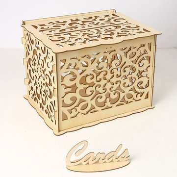 Greeting Card Box Wedding Decor Supplies Decorations Wooden Gift Case