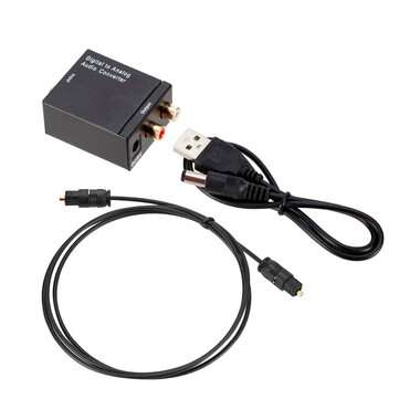 GRWIBEOU Audio Converter Coaxial Optical Fiber Toslink Digital To Jack 3.5 Analog L/R RCA SPDIF Digi