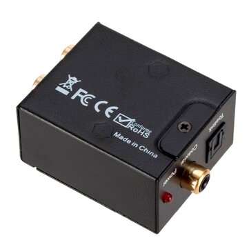 GRWIBEOU Audio Converter Coaxial Optical Fiber Toslink Digital To Jack 3.5 Analog L/R RCA SPDIF Digi