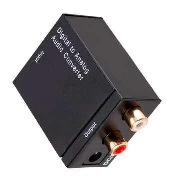 GRWIBEOU Audio Converter Coaxial Optical Fiber Toslink Digital To Jack 3.5 Analog L/R RCA SPDIF Digi