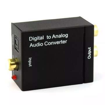 GRWIBEOU Audio Converter Coaxial Optical Fiber Toslink Digital To Jack 3.5 Analog L/R RCA SPDIF Digi