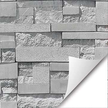 Gray Wallpaper Sticker Wall Cloth Wallpaper Self-Adhesive Waterproof Pvc Retro Brick ... (STYLE: #1)