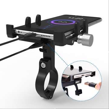 GUB G-91 12V-48V Phone GPS USB Charger Holder Bike Mount Electric Scooter Bicycle Charging Stand