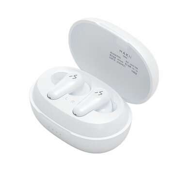 HAKII TIME ANC Noise Canceling Earphone Wireless bluetooth IBRT 2.0 Dual- Channel... (COLOR.: WHITE)