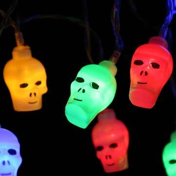 Halloween 10LED 2m Party String Fairy Lights Home Decor Hanging Gho... (LIGHT COLOR: COLOURFULLIGHT)