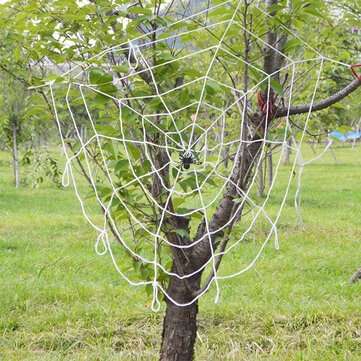 Halloween LED Spider Web Outdoor Horror Party Props Light Up Cobweb Spooky Decor