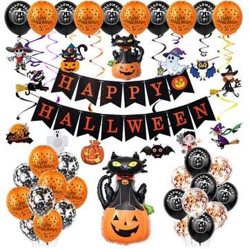 Halloween Balloon Set Letter Flag Banner Ballnoon Decoration (TYPE: 1)