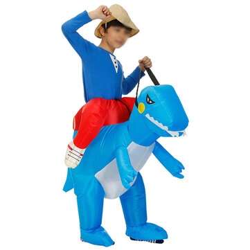 Halloween Inflatable Dinosaur Rider Costume Cosplay Carnival Party Fancy Dress (SIZE: S)