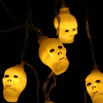 Halloween 10LED 2m Party String Fairy Lights Home Decor Hanging Ghost Pr... (LIGHT COLOR: WARMWHITE)
