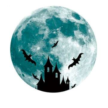 Halloween Moon Bat Glow In Dark Wall Sticker Luminous Removable Party Room Decorat... (TYPE: 2GATEN)