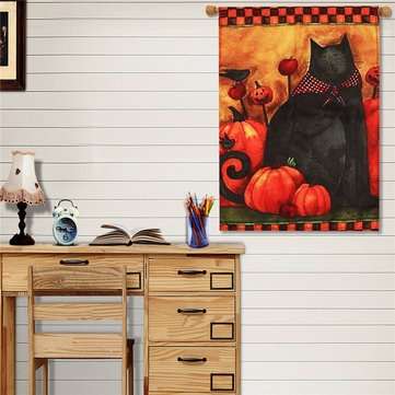 Halloween Party Home Decoration Black Cat Pumpkin Flag Toys For Kids Children Gift