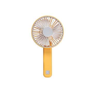 Handheld Mini Portable Multi-Speed Folding Fan USB Charging Low Noise Button Oper... (COLOR: YELLOW)