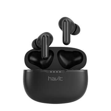 Havit I99 TWS Wireless Earbuds bluetooth Earphones Hall-effect Switch Touch Contro... (COLOR: BLACK)
