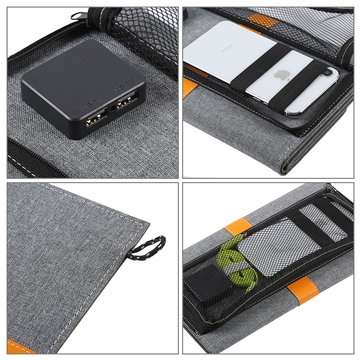 HAWEEL 5V 14W Waterproof Solar Charge Bag Folding Panel DIY Power Bank with Dual USB