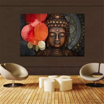 HD Statue Meditation Painting Print on Cambric Home Room Wall Sticker Art Decor  (SIZE 3: 50*75CM)
