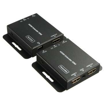 HDMI Extender with Loop IR Repeater Cable Over Ethernet Cat5e/6 up to 60M POE (COLOR: BLACK)