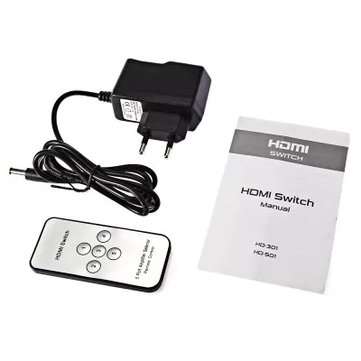 HDMI Switch Switcher 5 Input 1 Output with Remote Control