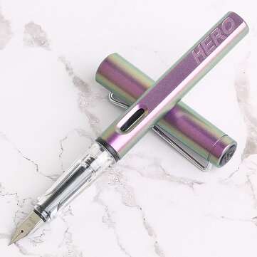 Hero 359 Fountain Pen 0.38mm EF Nib Calligraphy Correct... (SIZE 3: 0.38MM | COLOR.: GRADIENTPURPLE)