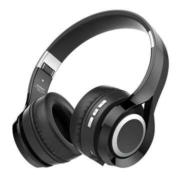 HiFi Stereo Wireless bluetooth Headphone Headset Foldable Earphone with Mic (COLOR.: BLACK)