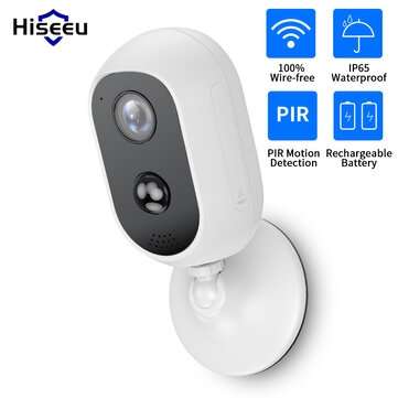 Hiseeu C30 1080P WIFI Battery Camera IP Outdoor Rechargeable Solar Panel Wireless IP Camera PIR Wate