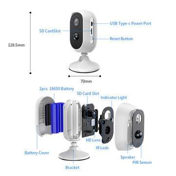 Hiseeu C30 1080P WIFI Battery Camera IP Outdoor Rechargeable Solar Panel Wireless IP Camera PIR Wate