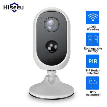 Hiseeu C30 1080P WIFI Battery Camera IP Outdoor Rechargeable Solar Panel Wireless IP Camera PIR Wate