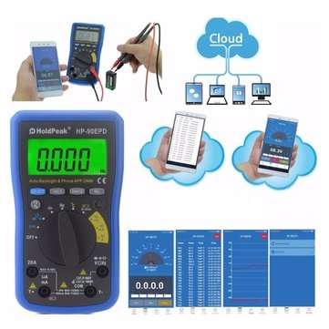 HoldPeak HP-90EPD Mobile APP 4000 Counts True RMS Multimeter Auto Range AC DC Voltage Current Resist