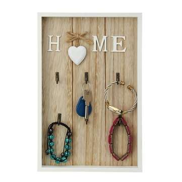 Home Key Vintage 6 Keys Rack Hook Wooden Wall Decorations Organize Holder Gift (TYPE: A)