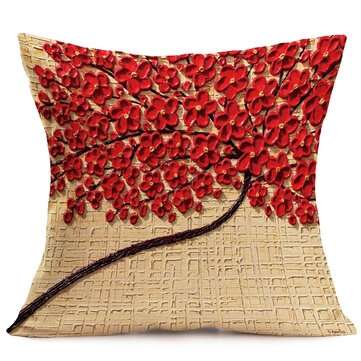 Honana 43x43cm 3D Vintage Flower Elephant Cotton Linen Pillow Case Cushion Cover Home... (STYLE: 16)
