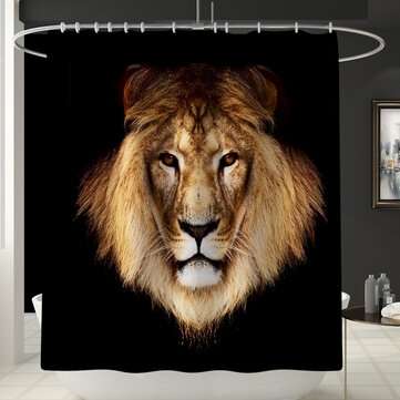 Honana 4PCS Bathroom Waterproof Shower Curtain Pedestal Rug Lid Toilet Cover Bath Mat ... (SIZE: #1)