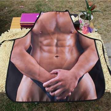 Honana CF-AP9 Creative Funny Muscle Male Apron Man Kitchen Grilling Apron For Boy Frien... (NO.: 02)