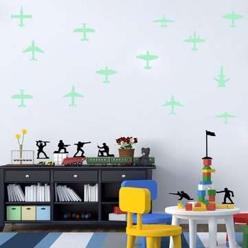 Honana DX-129 12PCS 7x8cm Fluorescent Glow Fighter Wall Sticker