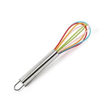 Honana CF-EM09 8-inch Silicone Wired Whisk Handheld Egg Mixer Blender Beating ... (COLOR.: COLORFUL)