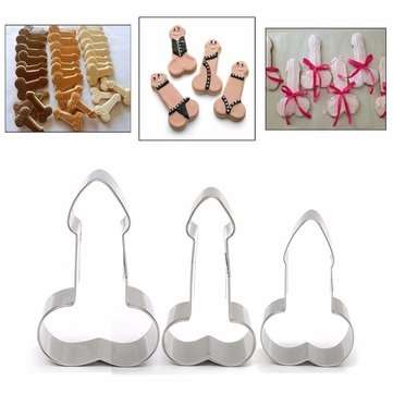 Honana Stainless Steel Willy Penis Cookie Cutter Baking Mold Biscuit Fondant Ca... (TYPE2: S5X8.8CM)