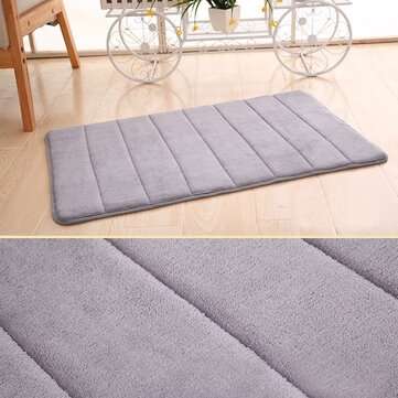 Honana WX-336 New Thickened Coral Velvet Memory Foa... (CARPET SIZE: 40CMX60CM | COLOR.: SILVERGRAY)