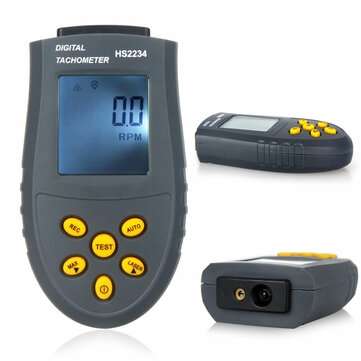 HS2234 Digital Laser Tachometer 2.5-99999rpm LCD RPM Test Small Engine Motor Speed Gauge Non-contact