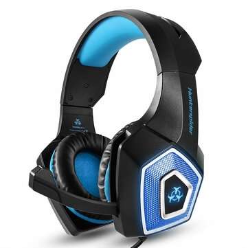 Hunterspider V1 Gaming Headset Stereo Bass Game Headphone with Mic Noise Canceling... (COLOR.: BLUE)