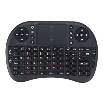I8 2.4G Wireless German English Layout Mini Keyboard Touchpad Air Mouse Airmouse ... (COLOR1: BLACK)