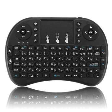 I8 Taiwanese 2.4G Wireless Mini Keyboard Touchpad Air Mouse (COLOR.: BLACK)