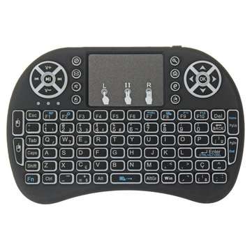 I8 Three Color Backlit Portuguese Version 2.4G Wireless Mini Keyboard Touchpad Ai... (COLOR.: BLACK)