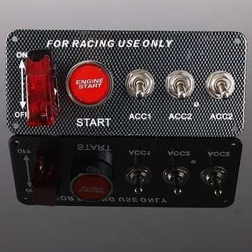 Ignition Engine Start Push Button Racing Toggle Switches Panel