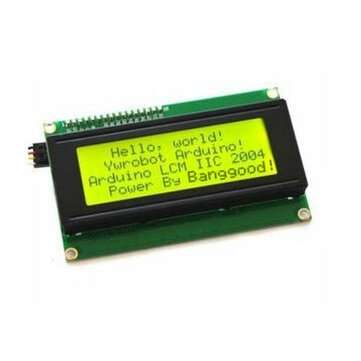 IIC / I2C 2004 204 20 x 4 Character LCD Display Module Yellow Green 5V