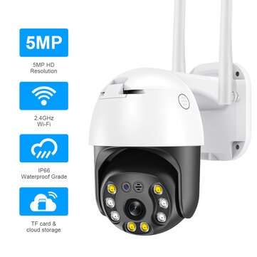 INQMEGA 5MP Wireless Wifi IP Camera AI Surveillance 1080P HD Night Vision Two Way ... (PLUG: EUPLUG)