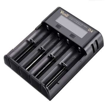 Intelligent LCD Charger 4 Slot for 18650 21700-26650 Lithium AA AAA Nimh Battery Charger