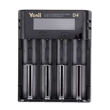 Intelligent LCD Charger 4 Slot for 18650 21700-26650 Lithium AA AAA Nimh Battery Charger