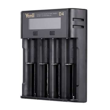 Intelligent LCD Charger 4 Slot for 18650 21700-26650 Lithium AA AAA Nimh Battery Charger