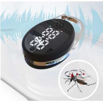 Intelligence Mosquito Repellent USB Charging Ultrasonic Insect Dispeller Portable... (COLOR.: BLACK)