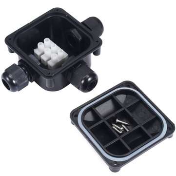 IP68 3 Wires Waterproof Junction Terminal Case Box Cable Protection Building Conn... (COLOR.: BLACK)