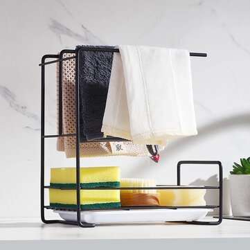 Iron Painted Kitchen Sink Stand Wall Mounted Rag Sponge Storage Rack Accessories Orgainzer Tools Gad